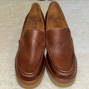 Zodiac Brown Leather Platform Loafers